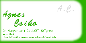 agnes csiko business card